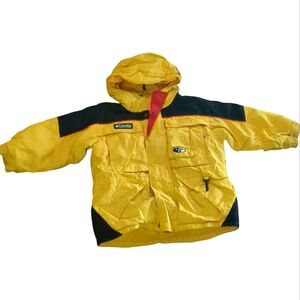 COLUMBIA Bright Yellow and Black Winter Jacket Coat